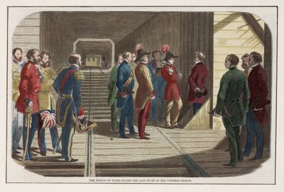 The Prince of Wales Fixing the Last Rivet in the Victoria Bridge, Canada, 1860 by English School